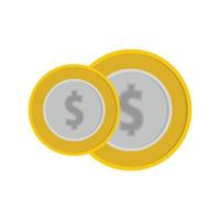 icono de moneda, estilo plano vector