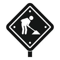 icono de signo de reparación de carreteras, estilo simple vector