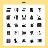 conjunto de iconos de viaje sólido 25 diseño de estilo de glifo vectorial conjunto de iconos negros diseño de ideas de negocios web y móvil ilustración vectorial vector