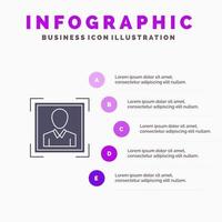 User User ID Id Profile Image Solid Icon Infographics 5 Steps Presentation Background vector