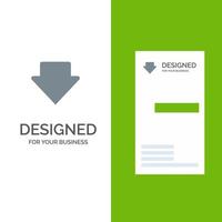 Arrow Down Download Grey Logo Design and Business Card Template vector