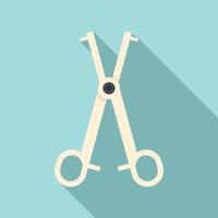 Piercing scissors icon, flat style vector