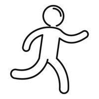 Running kid icon, outline style vector