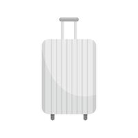 icono de bolsa de viaje blanca, tipo plano vector