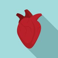 icono de corazón humano médico, estilo plano vector