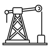 icono de torre de perforación de gas, estilo de esquema vector