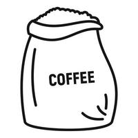 Coffee bean sack icon, outline style vector