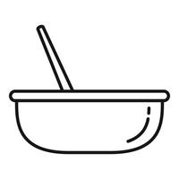 Hair dye bowl icon, outline style vector