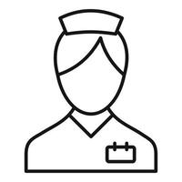 Nurse worker icon, outline style vector