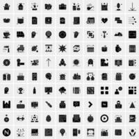 Set of 100 Universal Solid Icons vector