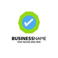 Logistic Ok Success Tick Business Logo Template Flat Color vector