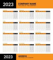 Calendar for 2023, Simple and professional 2023 Calendar design vector