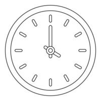 House clock icon, outline style. vector