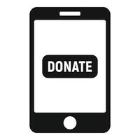 Smartphone donation icon, simple style vector