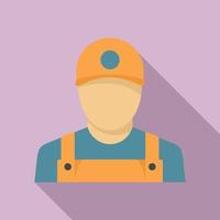 Window installation worker icon, flat style vector