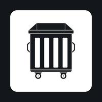 Dumpster on wheels icon, simple style vector