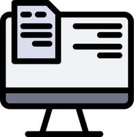 Computer File Education Online  Flat Color Icon Vector icon banner Template