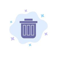 Trash Basket Bin Can Container Dustbin Office Blue Icon on Abstract Cloud Background vector