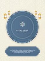 Islamic Arabic White Background with Geometric Pattern Border Frame and Beautiful Ornament vector