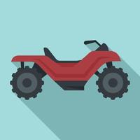 Long quad bike icon, flat style vector