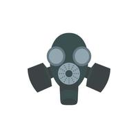 Black gas mask icon, flat style vector