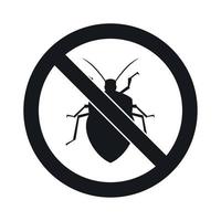 No bug sign icon, simple style vector