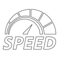 logotipo de velocímetro abstracto, estilo de contorno vector