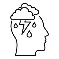 Mind thunderstorm icon, outline style vector