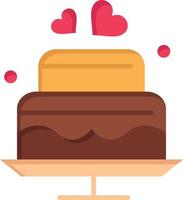 Cake Love Heart Wedding  Flat Color Icon Vector icon banner Template