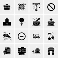 16 iconos de negocios universales vector ilustración de icono creativo para usar en proyectos relacionados con la web y dispositivos móviles