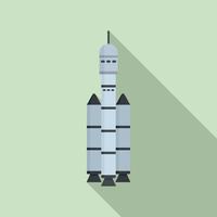 Spaceship icon, flat style vector