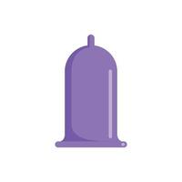 Purple condom icon, flat style vector