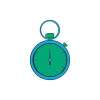 Pocket watch icon in cartoon style vector