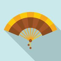 Wind hand fan icon, flat style vector