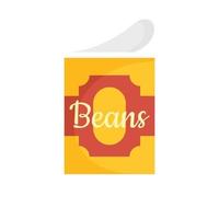 Beans tin can icon, flat style vector