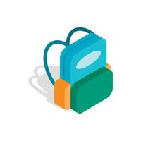 icono de mochila escolar, estilo 3d isométrico vector