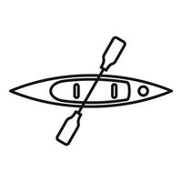 Wood top view kayak icon, outline style vector