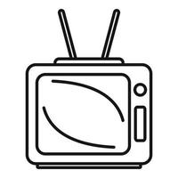 icono de televisor antiguo, estilo de esquema vector