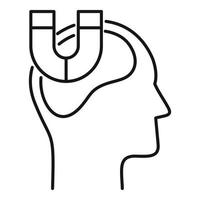 Neuromarketing magnet icon, outline style vector