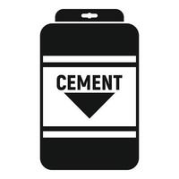 Cement sack icon, simple style vector