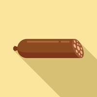 Raw sausage icon, flat style vector