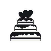 Wedding cake icon, simple style vector
