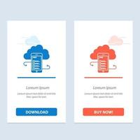 Cloud storage Business Cloud Storage Clouds Information Mobile Safety  Blue and Red Download and Buy Now web Widget Card Template vector