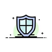Internet Protection Safety Security Shield  Business Flat Line Filled Icon Vector Banner Template