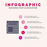 Document Basic Ui Bank Solid Icon Infographics 5 Steps Presentation Background vector