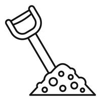 Shovel soil icon, outline style vector