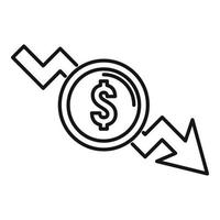 Drop down money icon, outline style vector