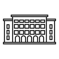 icono de edificio de biblioteca, estilo de esquema vector