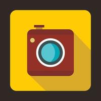 Photo camera icon, flat style vector