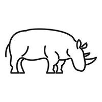 Rhino zoo icon, outline style vector